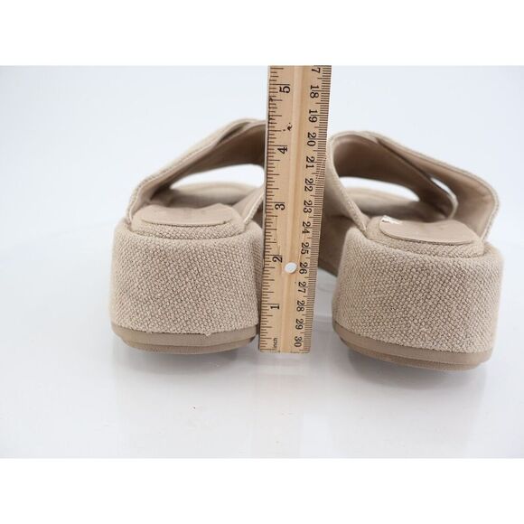 Paloma Barceló Bola Platform Sandal Slide Beige Cross Straps Size 40 9.5 Fabric - Picture 4 of 10